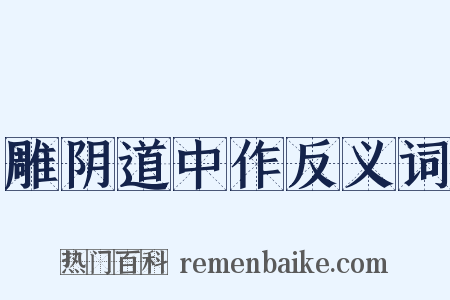 雕阴道中作反义词是什么意思的图片